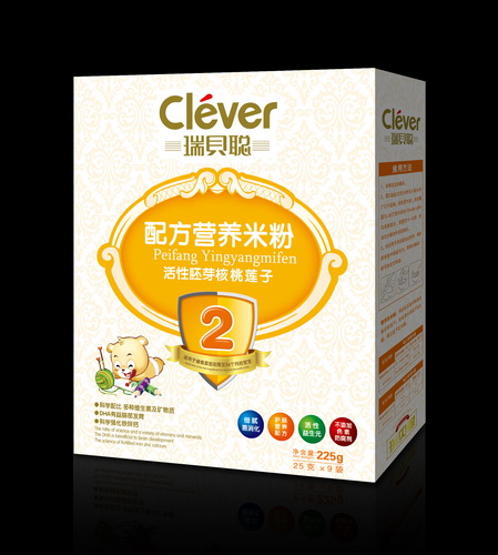 瑞貝聰活性胚芽核桃蓮子營養(yǎng)米粉2段盒裝簡介