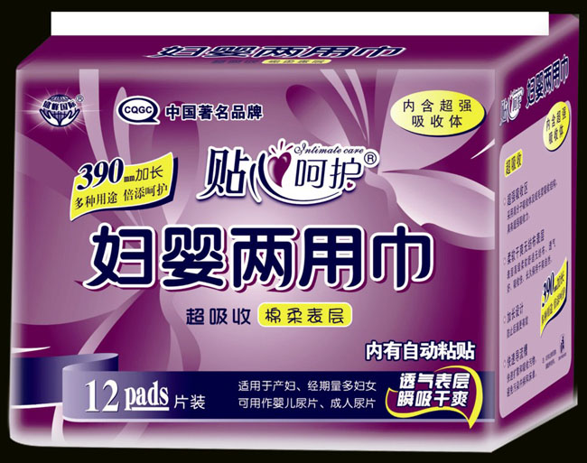 貼心呵護婦嬰兩用巾12片390mm