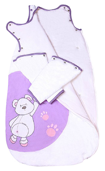 母之戀熊Baby純棉紫色小熊睡袋