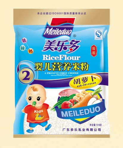 美多樂(lè)袋裝胡蘿卜嬰兒營(yíng)養(yǎng)米粉2段