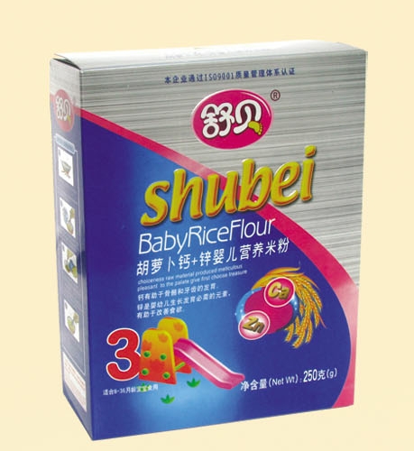 舒貝胡蘿卜鈣+鋅嬰兒營(yíng)養(yǎng)米粉3段