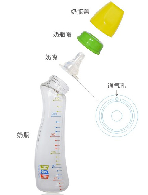 M&M弧形防嗆奶奶瓶