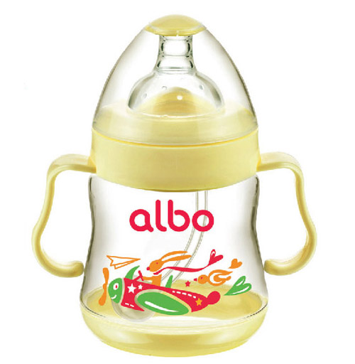 愛樂寶PP圓弧自動(dòng)奶瓶210ml黃色