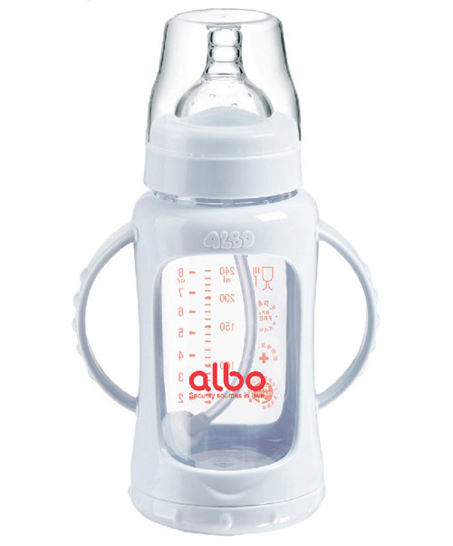 愛樂寶防爆自動玻璃奶瓶240ml白色