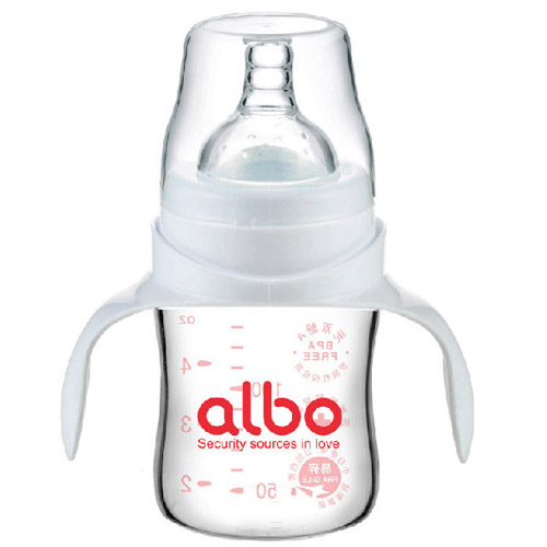 愛樂寶寬口晶鉆玻璃奶瓶150ml白色