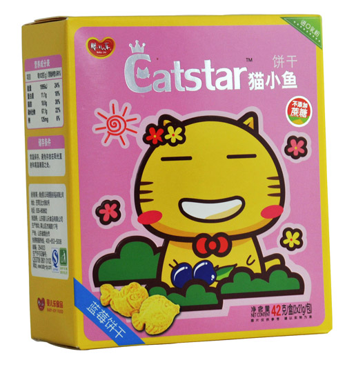 嬰兒樂貓小魚藍(lán)莓餅干