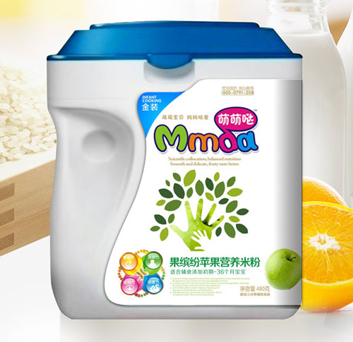 萌萌噠480克手拿桶果繽紛蘋(píng)果營(yíng)養(yǎng)米粉