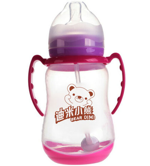 迪米小熊寬口有柄自動帶底座PP奶瓶300ml