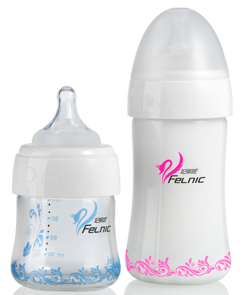 妃麗妮寬口徑晶鉆玻璃奶瓶