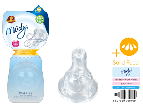 麥地標口健齒防漏奶嘴(1X2盒裝)