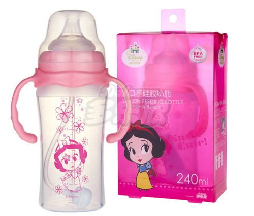 迪士尼寶寶口徑手柄吸管硅膠奶瓶(大號(hào))240ml