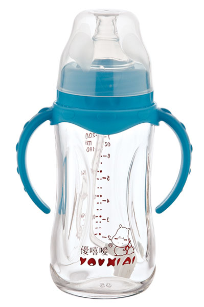 優(yōu)嘻噯全抗體玻璃自動奶瓶藍(lán)色200ml