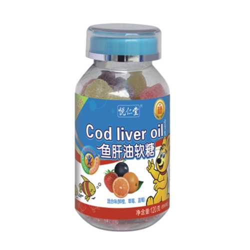 120克悅?cè)侍敏~(yú)肝油果蔬軟糖