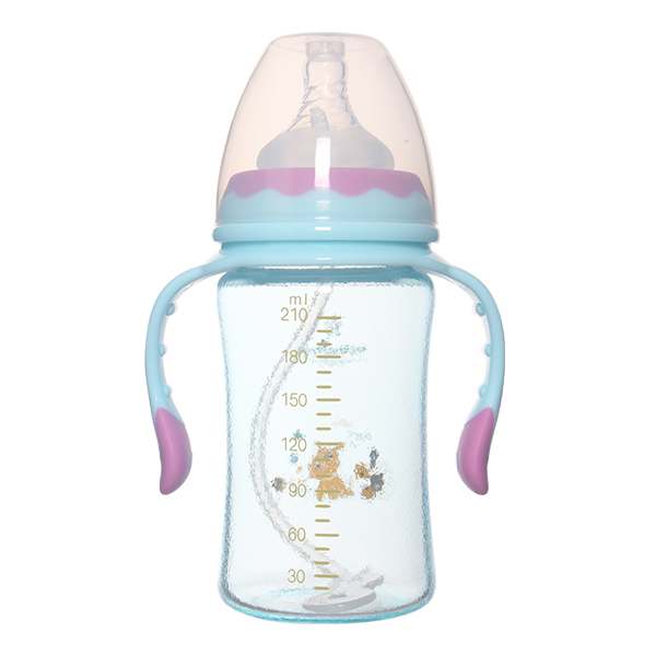 媽咪樹噴硅膠寬口高硼硅玻璃奶瓶210ml (2)