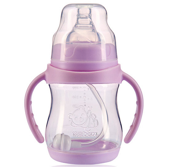 倍喜寬口弧形PP奶瓶180ML(紫色)