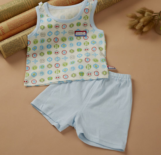 金色小魚純棉素色單面數字背心套