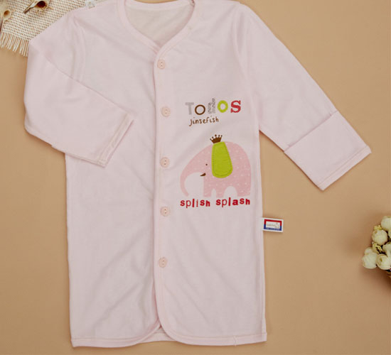 金色小魚(yú)純棉素色單面大象束口護(hù)手睡袍