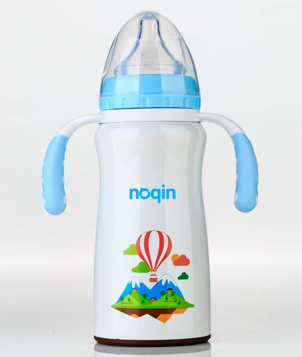 諾親保溫奶瓶 藍色