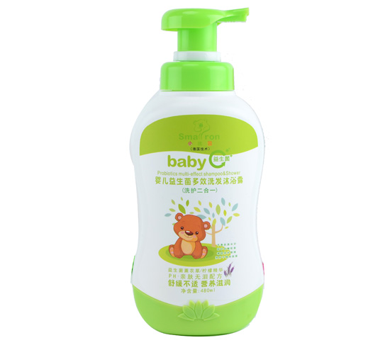 小狀園嬰兒益生菌多效洗發(fā)沐浴露480ML