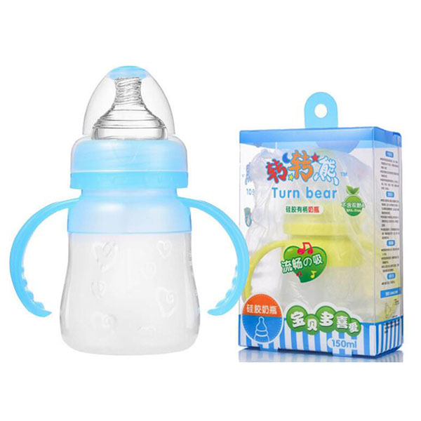 轉(zhuǎn)轉(zhuǎn)熊液態(tài)硅膠奶瓶 大口徑150ML