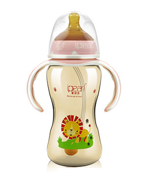 愛貝爾寬口貴族彩印納米銀奶瓶330ml