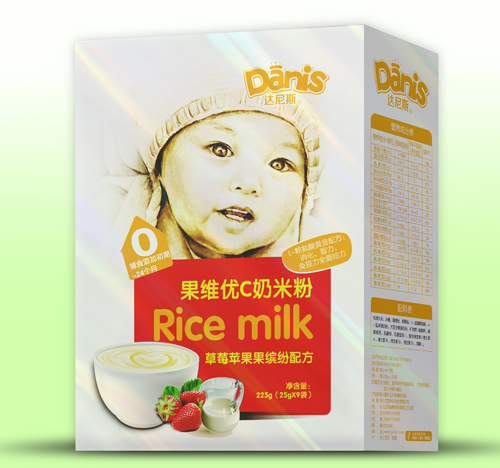 達(dá)尼斯草莓蘋果果維優(yōu)C奶米粉盒裝0段