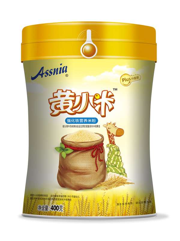 Assnia黃小米強(qiáng)化鐵營養(yǎng)米粉罐裝.jpg Assnia黃小米強(qiáng)化鐵營養(yǎng)米粉罐裝.jpg