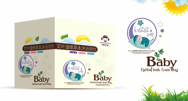 頑皮蟲(chóng)艾葉濕癢草本沐浴泡包 (紅屁屁護(hù)臀)
