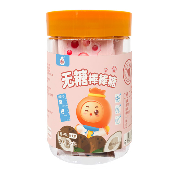禾兜無(wú)糖棒棒糖椰子味瓶裝36g