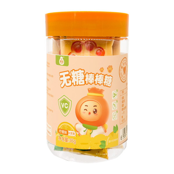 禾兜無(wú)糖棒棒糖檸檬味瓶裝36g