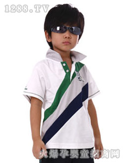 小豬班納兒童反領(lǐng)短袖針織衫