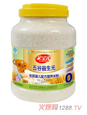家寶氏五谷益生元營養(yǎng)米粉0段桶裝