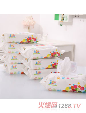 樂米樂玉米纖維兒童手口濕巾80片