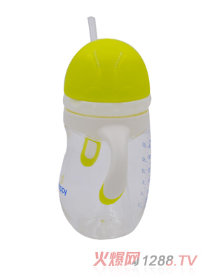 喂嗨皮210ml旋轉蘑菇頭PA學飲杯綠色